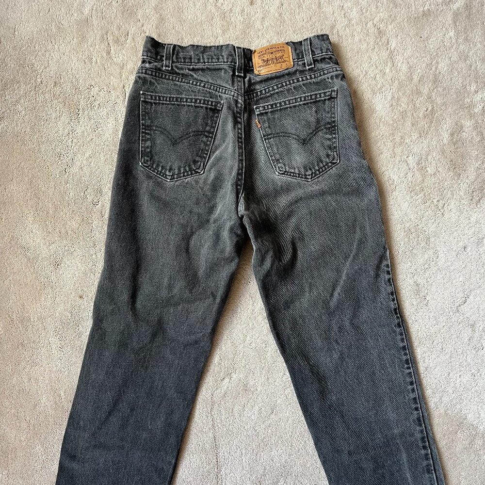 Vintage Levi's 550 Orange Tab Faded Black/Grey Jeans, W28 L29 - Picture 3 of 12